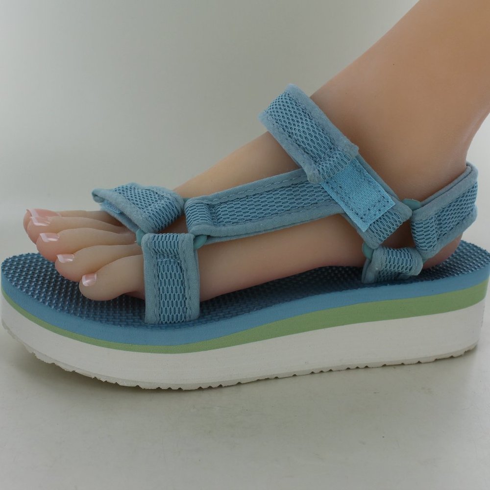 New Time and Tru Platform Sandal - Blue - Size 6